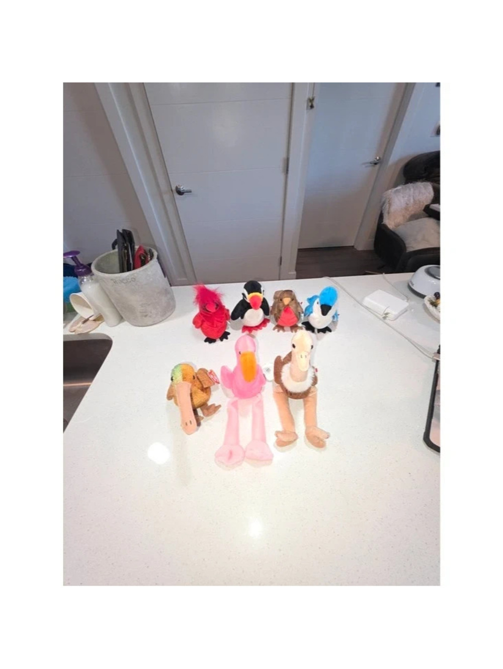 Set of 8 Vintage Ty Beanie Babies Birds Plush Toys